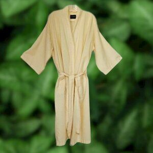 After Hours By Diplomat Unisex Adult Robe Gold Striped with Pockets One Size